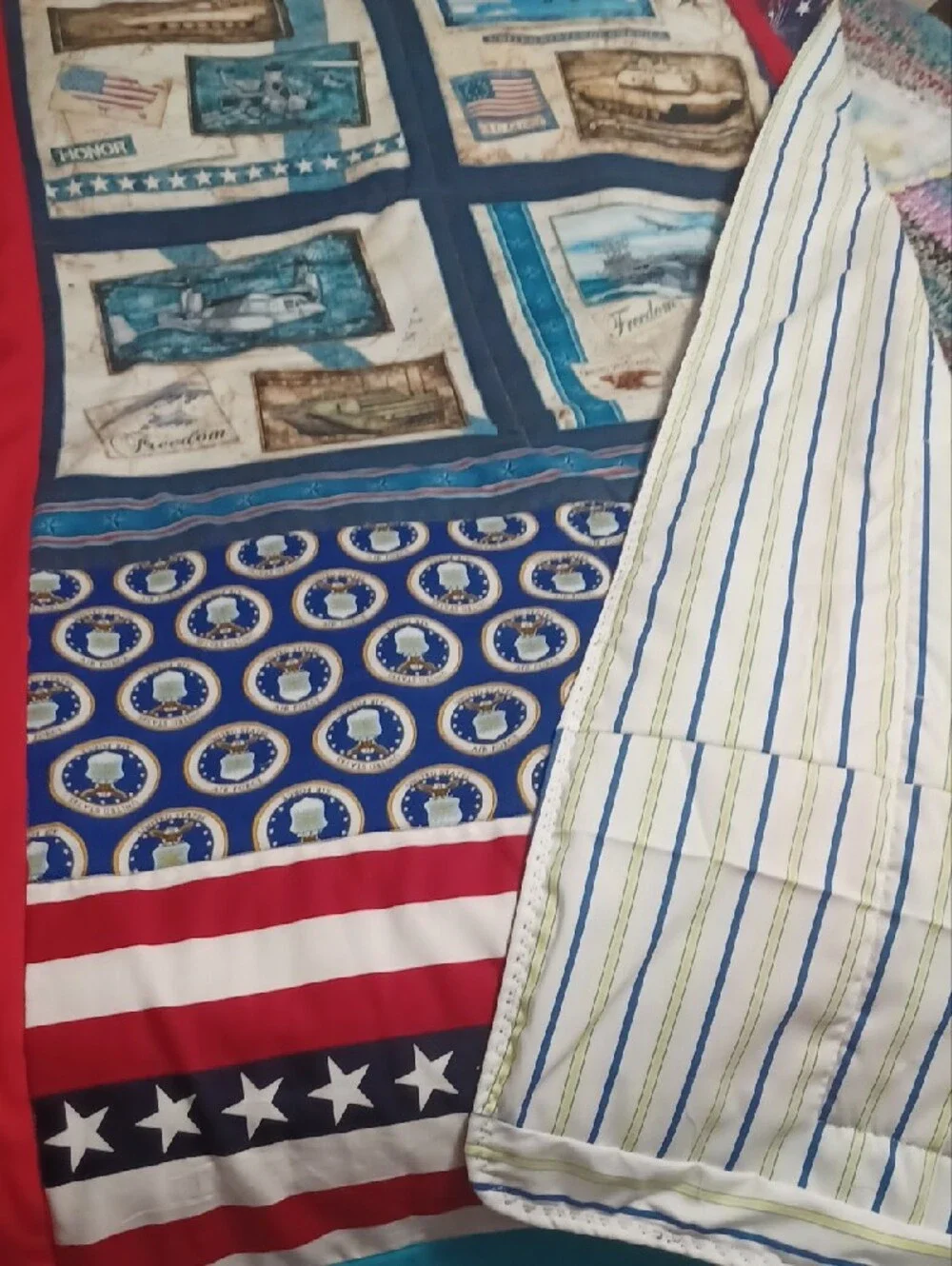 Homemade Patriotic Military Aircraft       Lap Robe W Red, White, And Blue